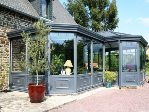 Véranda victorienne grise