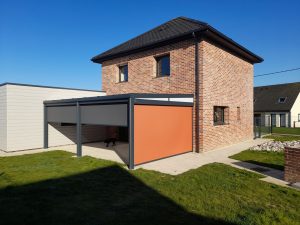 pergola toit polycarbonate adossee
